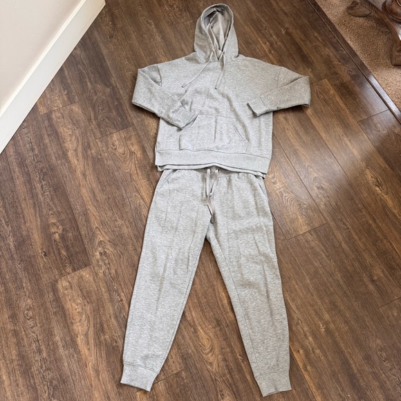 Athletic Works Super Soft Joggers and Hoodie Set Sweatshirt Sweatsuit Gray - Picture 4 of 10